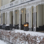 terrassevarmer på flaskegas - flytbar. i sort eller corten stål rustfarvet. faber